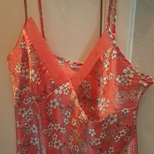 Adonna silky nightdress - peach flowers